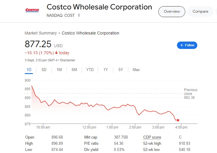 Overview of Costco Stock Performance