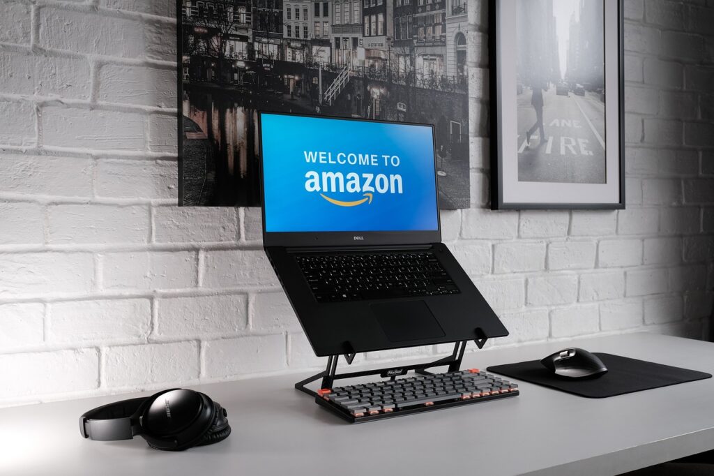 Amazon Logo On A Laptop Screen