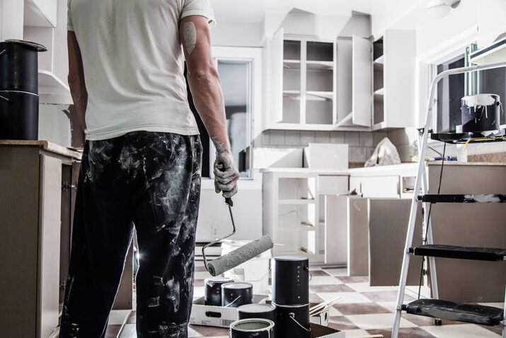 Painting a kitchen