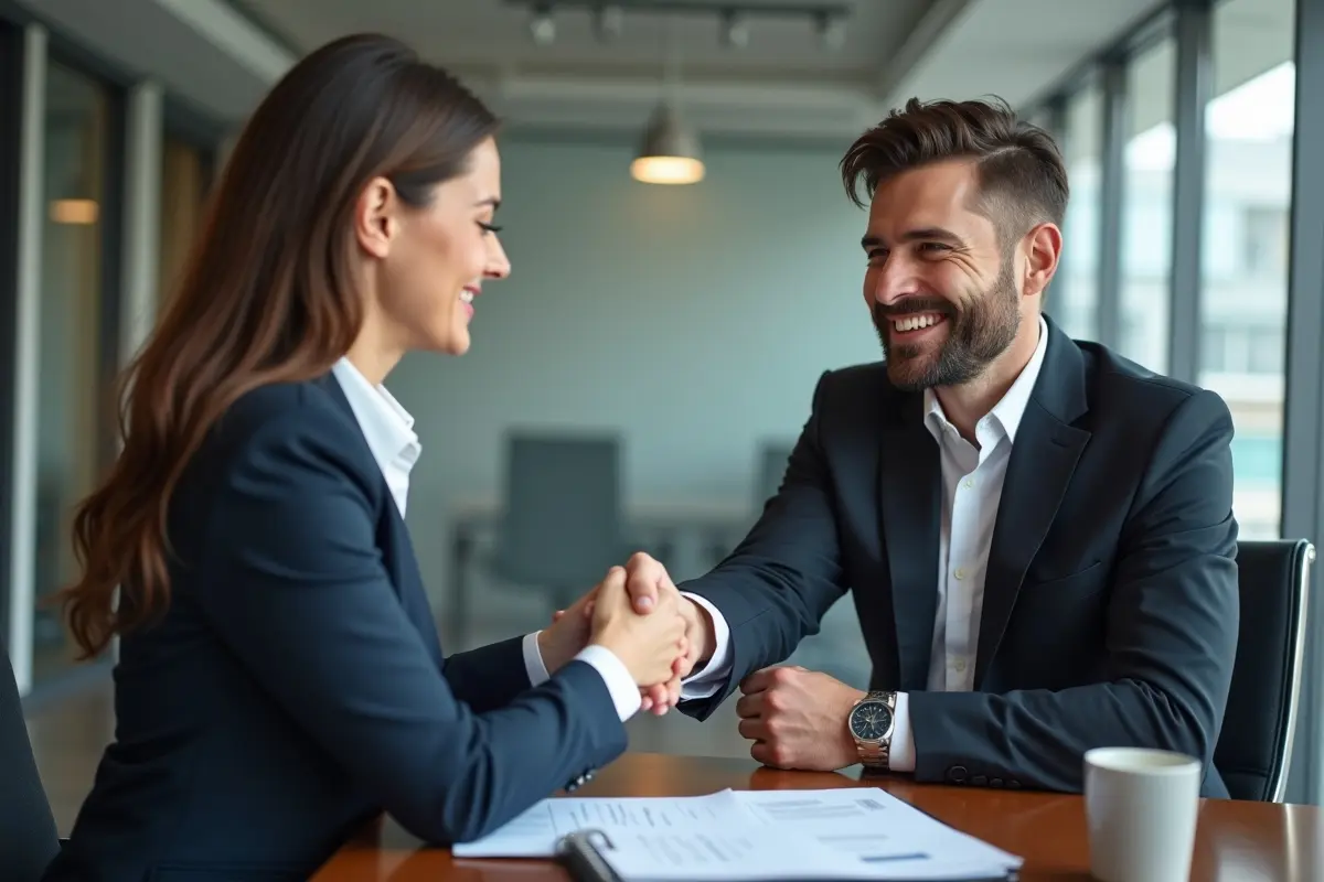 professional shaking hands after resolving payment agreement amicably