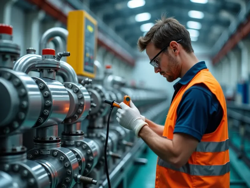 technician inspecting modern hydraulic system designed for long lasting performance