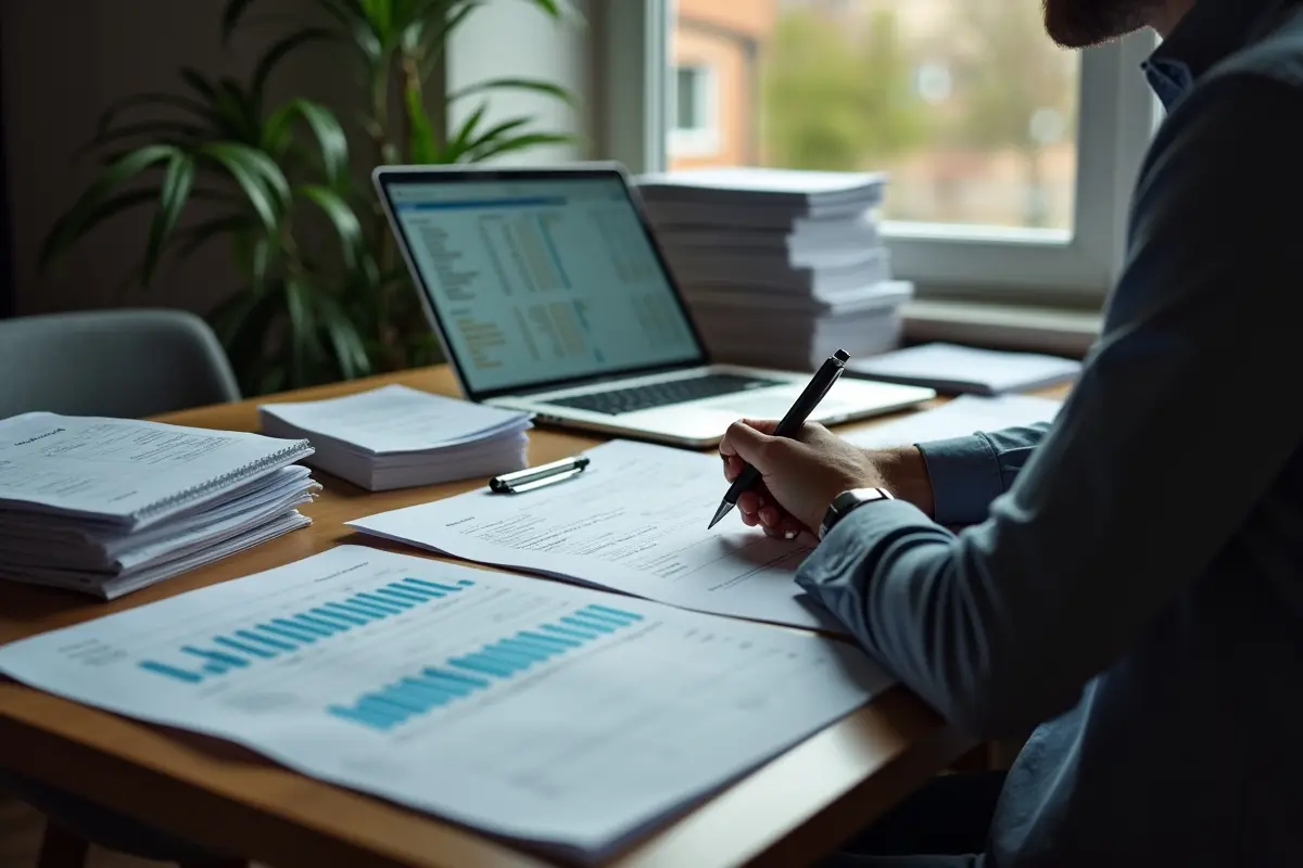business owner reviewing finances before converting to s corp